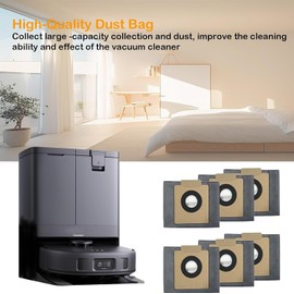 Replacement Parts for eufy X10 Pro Omni, Washable and Reusable Soft Mopping Pad Parts, 4 Mop Cloths, 4 Dust Bag