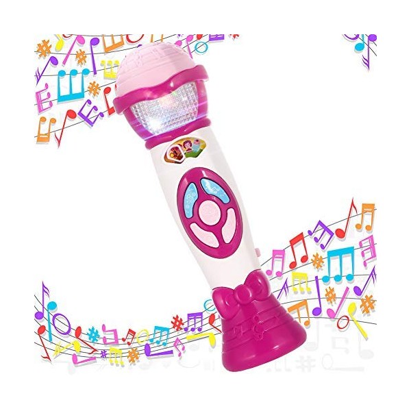 Lumiparty Kids Microphone Karaoke Microphone Machine, Music Microphone,Voice Changing and Recording Microphone with Colorful Lights, Best Toys for Kids Girls Toddlers.(Pink)