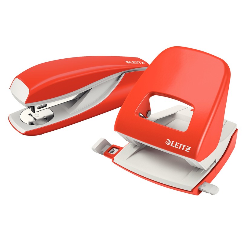 Leitz 55020020 Ergonomic Metal Stapler, Light Red, 30 Sheets