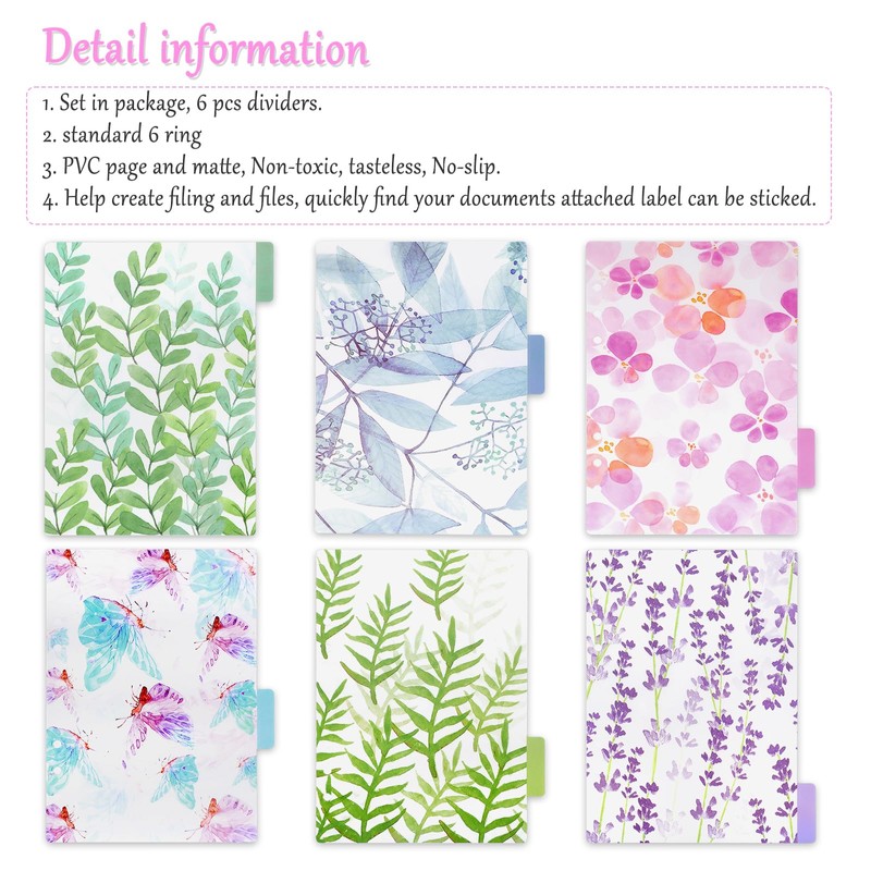 Pack of 12 A5 Folder Index Dividers, A5 Index Tabs,