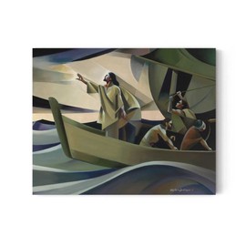 The Tempest - Peace, Be Still - Jorge Cocco | Jesus Painting | Jesus Calming the Storm Art | Peace Be Still Picture | Jesus Art | Jorge Cocco Art | Sunday School Supplies | Missionary Gifts (UNFRAMED) (8x10 Print)