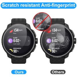 Joeyu (4 Pack) Protective Screen for SUUNTO Race,9H Hardness, Anti-Shatter, No-Bubble, Scratch Resistant, Vidrio Templado Para