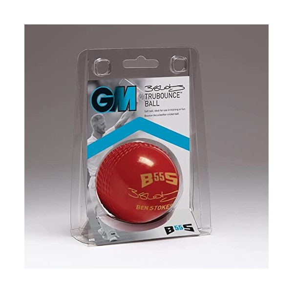 Gunn & Moore GM Trubounce Soft Rubber Cricket Training Ball, Bounces Like A Real Cricket Ball, Senior Size, Red
