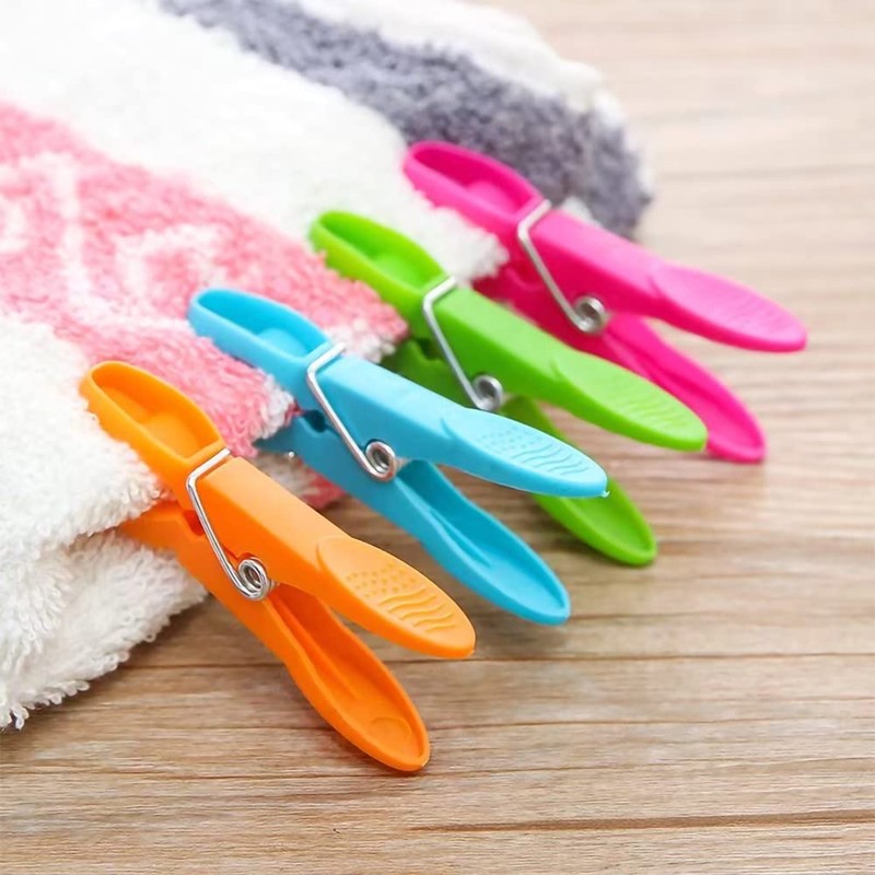 Living Today 24PCS Plastic Clothespins, Colorful Strong Clothing Pin Set,