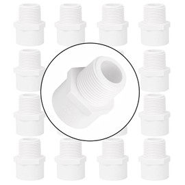 Lswteiz 2Pack 3" PVC Male Adapter Pipe Fittings (Socket x Male Pipe Thread) 2-Way PVC Hose Adapter Coupling with 3-Inch Male Hose Thread, Schedule 40, White
