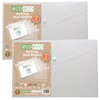 eco-eco A4 50% Recycled Clear Transparent Press Stud Popper Wallet,
