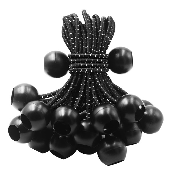HomWanna Bungee Balls Cords 25Pcs - 4 inch Flag Bungees
