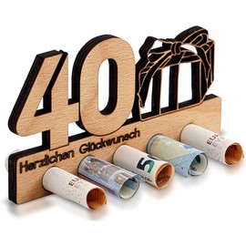 Memorable 40th Birthday Money Gift Wood - Thoughtful Money Gifts for Man and Woman | Unique Wooden Gifts Deco for Friends & Family