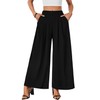 Vrtige Women's Elastic High Waisted Long Palazzo Pants Wide Leg