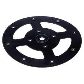 Gedotec Turntable with M8 thread for screwing for TVs and table tops, plastic, black, swivel ring load capacity 80 kg, swivel fitting with swivel plates diameter 160 mm, 1 piece, swivel castors for
