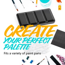 Magnetic Watercolor Tins Palette Paint Case - Empty Watercolor Palette with Lid - Store Your Watercolor Paint Set in The Magnetic Palette - Customizable Half Pan Watercolor Palette - Watercolor Tin