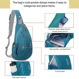 Peicees Sling Bags Men Women Shoulder Backpack Small Cross Body Chest Sling Backpack, Green