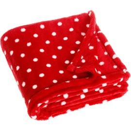 Playshoes Unisex Baby Soft Fleece Blanket Dots 75x100cm Dressing Gown, Red (Original), One Size (Manufacturer Size:75x100cm)
