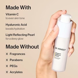 Honest Beauty suero de vitamina C con extractos de alcachofa y trébol | sin parabenos, dermatólogo probado, sin crueldad | 1.0 fl. oz.
