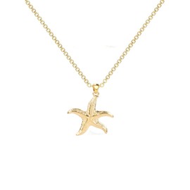 Gold Shell Necklace for Women Boho Seashell Conch Starfish Pendant Necklace Gold Charm Necklace Summer Ocean Beach Jewelry Accessories (Starfish)