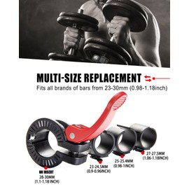 ZY-HUAN MINI Barbell Clips 1 inch I Multi-Size Adjustable Barbell Collar I 1 inch Barbell ClampsIQuick Release Weight Clips Pair of Locking for Dumbbell Bar (Black+Red)