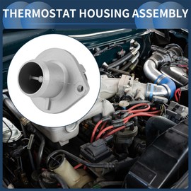 INFINAUTO Auto Thermostat Motor Kühlmittel Thermostatgehäuse Montage Nr.3C3Z8575AA für Ford F-250 F-350 Super Duty 6.0L 2003-2007 Aluminiumlegierung Silberton