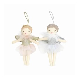 MON AMI Plush Stuffed Angel Ornaments 2 Pcs – 6” each, Christmas Tree Decoration, Hanging Angel Doll Pendants for Holiday Décor, Wedding