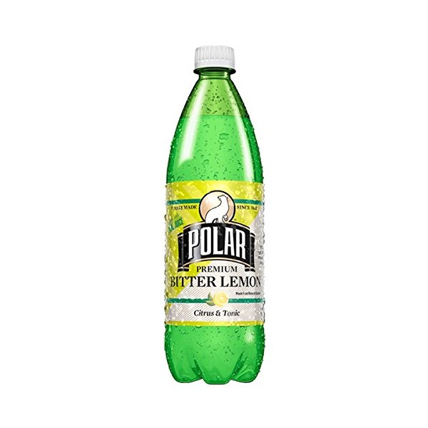 Polar Premium Bitter Lemon Citrus & Tonic Soda 1 L Plastic Bottles - Pack of 12