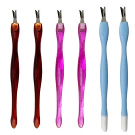 Cuticle Remover Cuticle Pusher Nail Cuticle Trimmer 6PCS V-shaped Dead Skin Remover Double Sided Rubber Nail Cleaner Tool, 3 Colours