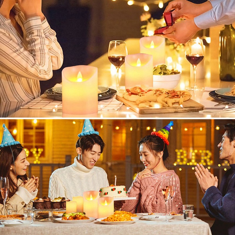 Rechargeable LED Candles Simulation High Brightness Romantic Flameless Flickering Dancing