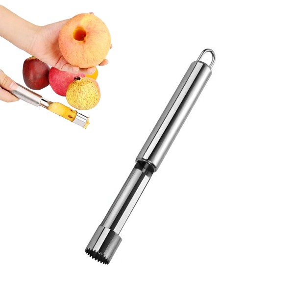 Apple Corer, Apple Corer, Professional Apple Corer, Removes Core Casing, Corer Set, Apple Corer for Apples, Pears and Other Fruit, for DIY Fruit Salads Home and Kitchen (Silver)