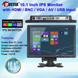 iPoster 10.1" HD CCTV LCD Screen Monitor PC AV/RCA/VGA/HDM