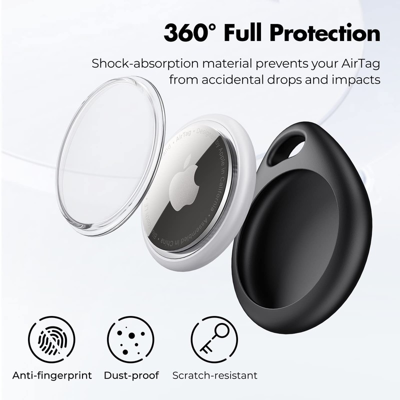 UNBREAKcable 360° Protective Case for AirTag, 4-Pack AirTag Holder with