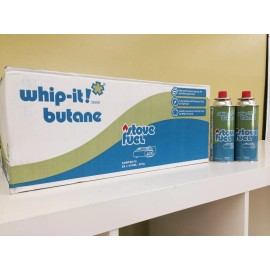 Whip-it WHIP BUTANE FUEL GAS GASONE PORTABLE CAMPING STOVE 8 OZ 12 CANS IT  12PK