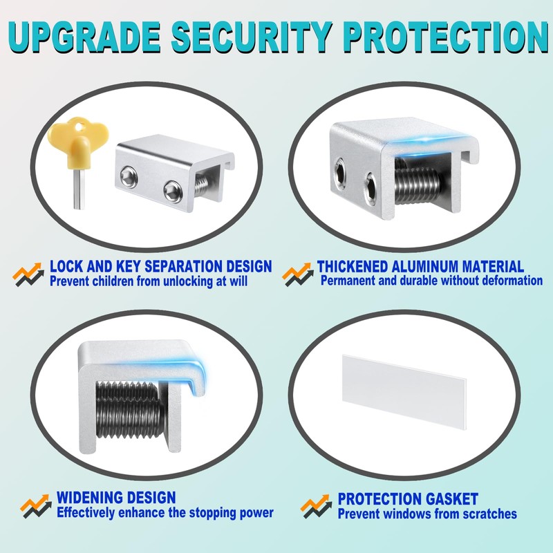 Window Locks for Sliding Windows(6 Sets)-Sliding Window Security Lock with