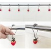 Strawberry Shower Curtain Hooks for Bathroom Shower Rods, Rustproof Stainless