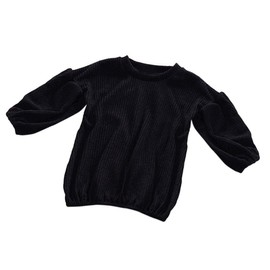 GRNSHTS Baby Girls Loose Long Lantern Sleeve Knit Sweater (Black, 3-4 Years)