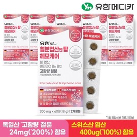 Yuhan Medica Iron Fols Mountain Top Hemo Care 60 tablets X6 / 유한메디카 철분 엽산 엔 탑 헤모케어 60정x6개