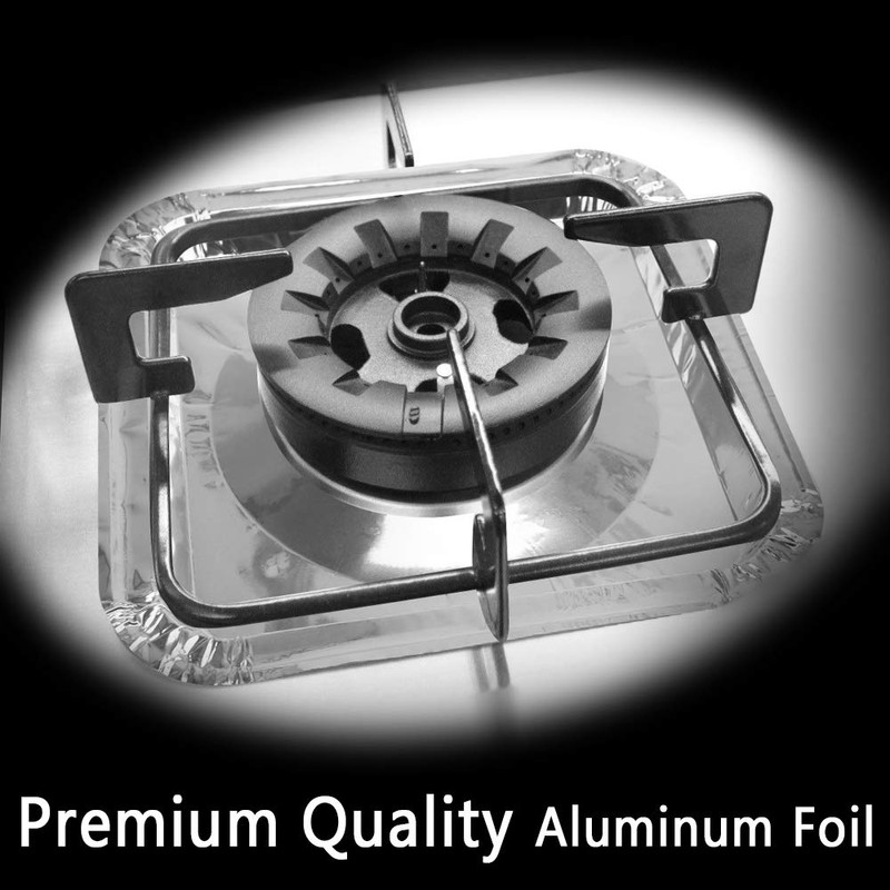 Aluminum Foil Gas Stove Burner Liners, 50 Pack Stove Burner