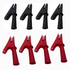 GDQLCNXB Full Insulated Crocodile Clips, 30A Protecting Alligator Clips Crocodile Clamps Black 4Pcs+Red 4Pcs