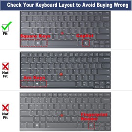 Keyboard Cover for 2025 2024 14" Lenovo Thinkpad L14 Gen 5, Thinkpad P14s Gen 5, Thinkpad T14 T14s Gen 6/Gen 5, Thinkpad E14 Gen 7 14 Inch Laptop, US Layout Silicone Keyboard Protective Skin-Black