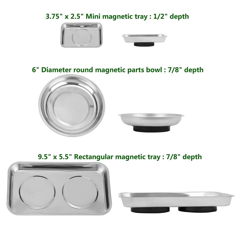 VASTOOLS Magnetic Tray Holder 3pc,for Socket Screw Nuts Bolts Metal