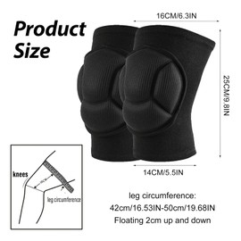 Doukesh Knee Pads Work, Knee Pads for Men/Women, 20MM Thick Knee Pad Gardening, Anti-Slip Collision Avoidance Knee Sleeve for House Cleaning, Construction, Flooring, Garden (1 Pair, Black)