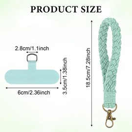 Classicseali 4 Stück Geflochtener Schlüsselanhänger,Boho Makramee Schlüsselanhänger,Makramee Anhänger,Armband Schlüsselband Kurz,Handgelenk Lanyard,Schwarz+Beige+Grün+Lila