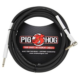 Pig Hog PH10R - Cable de instrumento de guitarra en ángulo recto de 0.315 in, 1/4 pulgadas a 1/4 pulgadas, 10 pies