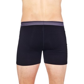 Icebreaker Men's Anatomica Boxers with Fly, Black/Monsoon, Large