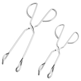 HINMAY Stainless Steel Kitchen Scissor Tongs Set, 2-Piece (10/13 Inch) for Cooking, Grilling, Serving, and Barbecue