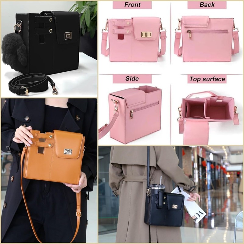 Taicols Water Bottle Bag Crossbody,Water Bottle Carrier Bag for Stanleys