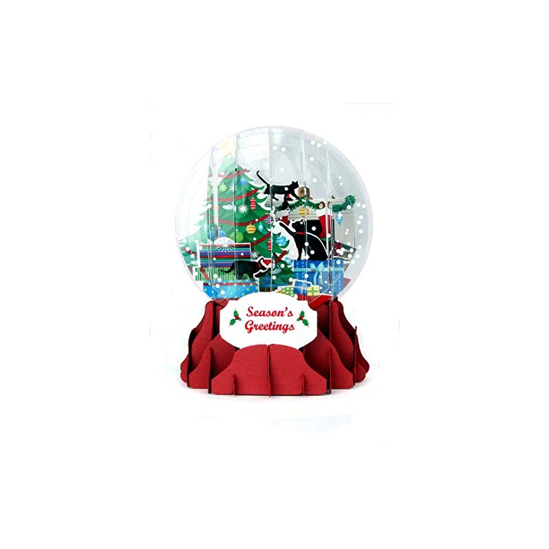 Christmas Kittens Pop up Snow Globe