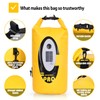 Qoolife Dry Bag Waterproof with Solar Bluetooth Speaker & Light