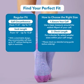 Wellow Knee High Compression Grip Socks for Men & Women, Non-Slip Socks, 18-25 mmHg Made with Viscose from Bamboo, Nurses & Pregnancy Support, Relieves Swelling, Regular, XL, Black