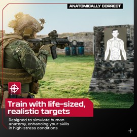 Range Day USA 25 Anatomic Life Size Silhouette Targets for Shooting Range, Firearm Target for Pistol, Rifle, Pellet, BB, Airsoft, and Handguns, 80 lb. Gloss Paper, 24” x 36”