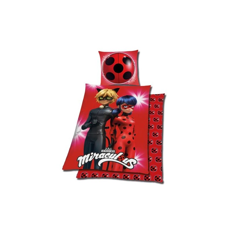 Tex Idea Bed Linen Smooth Miraculous Ladybug Cat Noir Tikki