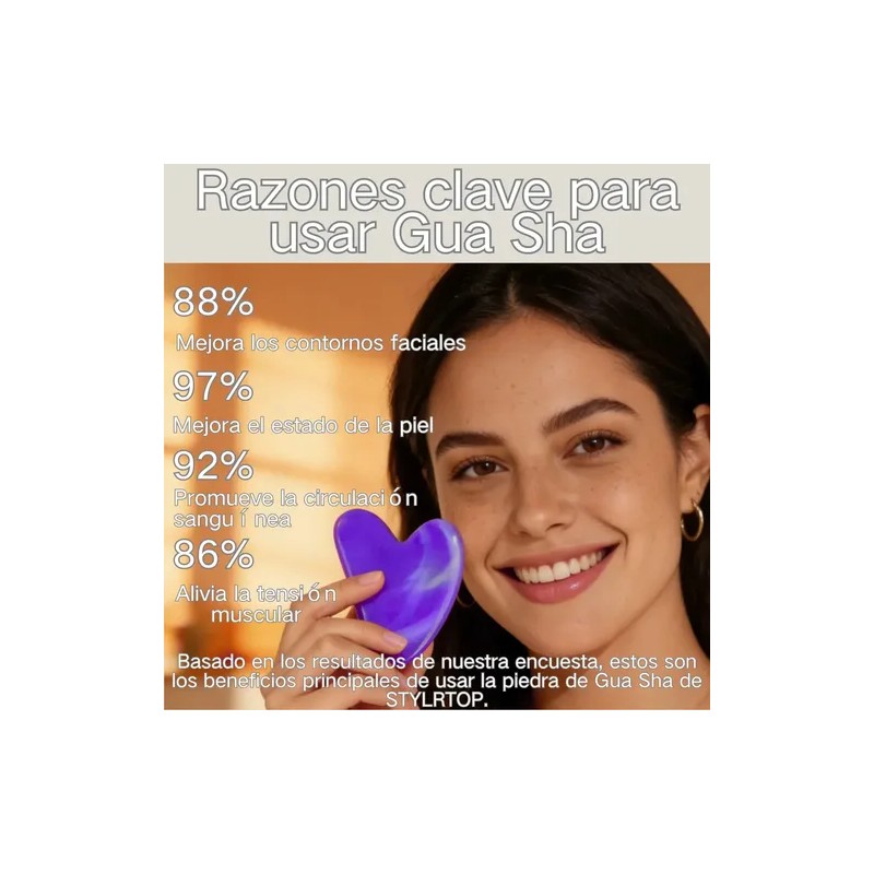 Guasha Facial Y Cuello Resina Natural Gran Tamaño Stylrtop