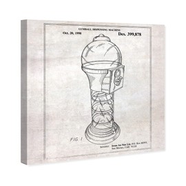 Wynwood Studio Food and Cuisine Wall Art Canvas Prints 'Gumball Dispensing Machine 1998' Sweet Home Décor, 30" x 30", White, Black